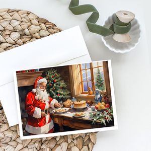 Set di 8 Biglietti d'Auguri Fantasiosi Formato A7 5x7 con Babbo Natale e Biscotti, Include Buste - Product Image 2
