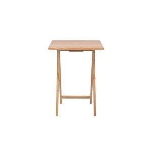Ensemble de 2 tables pliantes modernes en bois d'hévéa massif, finition naturelle, 19 x 14,5 x 26 pouces - Product Image 2