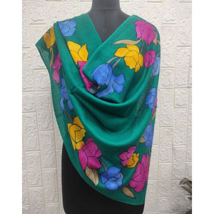 Fine <b>Wool</b> Hand Painted Stole Luxury 80% Fine <b>Wool</b> 20% Silk Blend Shawl Elegant Artistic <b>Wrap</b> Soft Warm Lightweight 70x200 cm - Product Image 5