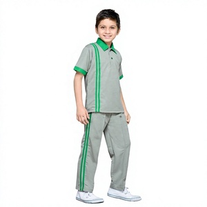 New Product Promotional Primary School Boys Front Back Same Style Knitted <b>T</b> Shirt with Two Piping <b>Track</b> Pant - Product Image 4