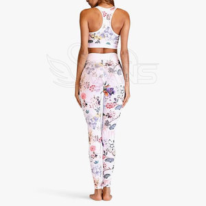 Ensemble de yoga pour femme, style unique, confortable, respirant et léger, 2 pièces, avec logo frontal, en Spandex/Nylon, taille élastique – Meilleures ventes - Product Image 6