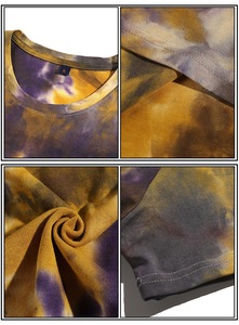 Camiseta Tie Dye para Hombre al por Mayor, Personalizada, Oversize, Estilo Urbano, Algodón Pesado, Gráfico, Manga Corta, Hip Hop, Verano, Ajuste Holgado, OEM - Product Image 3