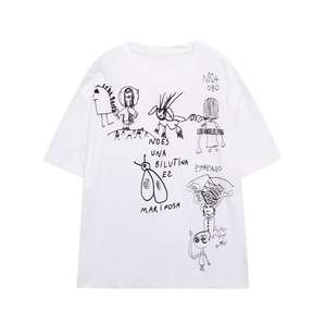 Camisetas de Mujer al por Mayor, Camisetas de Algodón de Alta Calidad, Estampado y Bordado, Cuello Redondo Extra Grande, Impresión por Serigrafía para Pedidos al por Mayor - Product Image 1