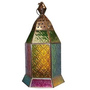 Farol Colgante de Cristal Azul Estilo Marroquí para Velas de Té, Faroles Modernos Hechos a Mano, Decoración de Jardín, Adornos Colgantes - Product Image 3