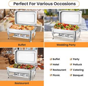 king International Stainless Steel Round Chafing Dish <b>Food</b> <b>Warmer</b> Barrel With Glass Lid Indian Latest Copper Chafing Dishes - Product Image 4