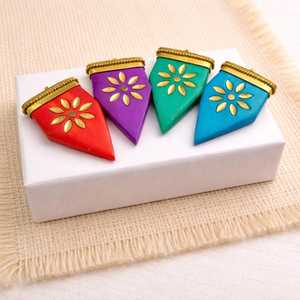 ชุดเครื่องประดับจี้รูปแตรโบฮีเมียน หลายสี ชุบทอง สำหรับทุกเพศ สไตล์คลาสสิก เหมาะสำหรับงานปาร์ตี้ ของขวัญแฟชั่นใหม่ ทำจากกระดูก - Product Image 2