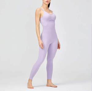 Jumpsuits With Hot Sale Yoga Jumpsuits Custom Women <b>Shape</b> <b>Bodysuit</b> Plus Size Lady Jumpsuit Jogging And Ruining Wear Cotton - Product Image 3