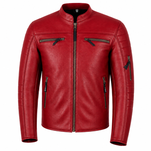 Genuine Leather Motorcycle <b>Biker</b> <b>Jacket</b> <b>Men</b> Women Racing Fashion <b>Jacket</b> Breathable OEM Custom Logo Low MOQ - Product Image 5