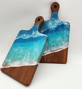 Planche à découper en résine époxy et bois pour cuisine, steak, charcuterie, fromage – Taille personnalisable pour usage en cuisine – En stock - Product Image 4