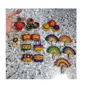 WHOLESALE TRADITIONAL VIETNAM SIGNAL MADE FROM RATTAN MATERIALS BUSINESS GIFT RATTAN BAG CHARM CAR CHARM HAND-WOVEN <b>MINI</b> ITEMS - Product Image 3