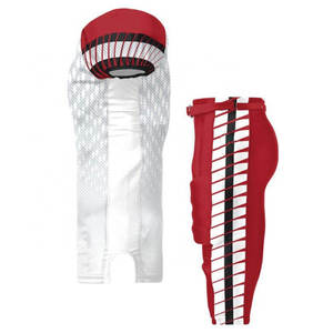 Custom American Football Jersey Pants Set White Red V-Neck Short Sleeve Moisture Wicking Printed Uniform Adult Men - Product Image 3