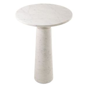 Hot Selling White Marble <b>Round</b> SideModern <b>Round</b> Marble Coffee <b>Table</b> Minimalist Design Handmade Living Room Furniture Accent - Product Image 3