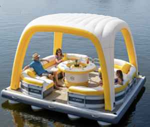 Bateau gonflable personnalisé mignon avec tente |   Bateau de camping flottant portable |   Bateau de pêche et de loisirs gonflable en PVC - Product Image 2