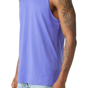 Débardeur Homme Grande Taille Sans Manches Violet Uni Col Rond Coton Tricoté Tenue Décontractée Nouvelle Collection Veste de Sport Homme Très Vendue - Product Image 6