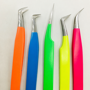 Ensemble de pinces à cils professionnelles colorées en acier inoxydable, kit d'outils de beauté de précision pour l'extension et l'isolation des cils - Product Image 3