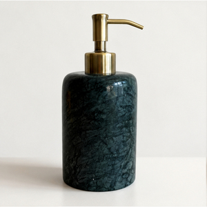 Distributeur de savon en marbre vert naturel au design vintage avec pompe en laiton, flacon de lotion liquide pour hôtels et décoration de salle de bain moderne - Product Image 3