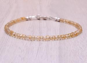 Pulsera de Plata de Ley con Citrino de Corte Redondo Hecha a Mano, Piedra de Nacimiento de Noviembre Natural, Ajustable, Joyería de Lujo, Regalo - Product Image 5