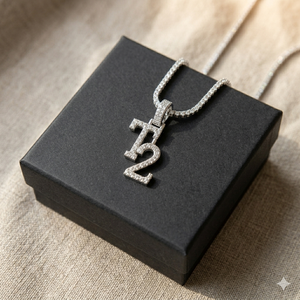 Personalized 925 <b>Silver</b> Initial Letter Number Natural Diamond Pendant Charms Custom Name <b>Necklace</b> Rhodium Plated Trendy Unisex - Product Image 3