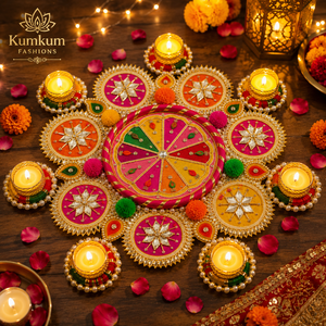 Wholesale Handmade Eco-Friendly Durable Wood Metal Multicolor Rangoli <b>Tealight</b> Sets Diwali Decor Housewarming Wedding Return - Product Image 2