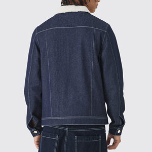 Quality Casual Embroidered Windproof Oversized Drop Shoulder Denim <b>Jeans</b> <b>Jacket</b> for Men Distressed <b>Black</b> 100% Cotton Winter - Product Image 5