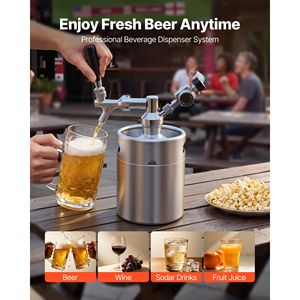 Sistema de dispensación de cerveza presurizado tipo growler de 64 oz, kit de cerveza de acero inoxidable 304 con regulador de CO2 y grifo de cierre automático - Product Image 2