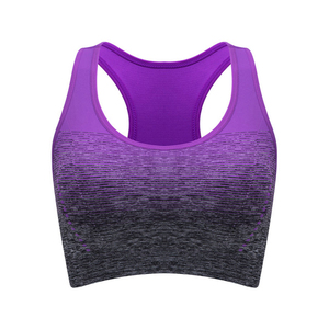 Sujetador deportivo degradado de secado rápido para entrenamiento, gimnasio, fitness, sujetador deportivo con espalda cruzada para mujer, diseño sin costuras, sujetador transpirable - Product Image 5