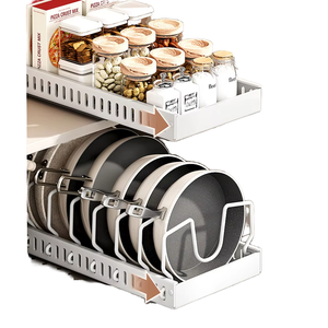 Étagère de rangement murale en fer robuste à double niveau multifonctionnelle pour cuisine, organisateur de placard efficace pour hôtels - Product Image 6