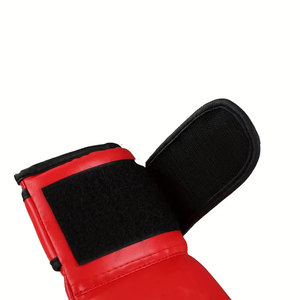 Gants de boxe personnalisés avec logo, en cuir PU noir mat, pour entraînement de Muay Thai, OEM ODM, vente en gros, gants de sparring pour sac de frappe - Product Image 5