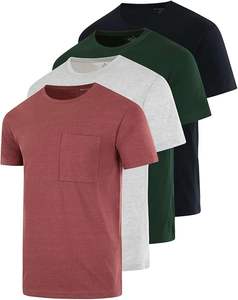 T-shirt uni à manches courtes pour homme, coupe ample, en Spandex/Polyester, impression sérigraphique, service OEM, vente en gros, prix abordable, 220g - Product Image 2