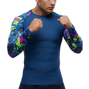 High Performance UV sun Protection Compression Shirt long Sleeve Polyester Spandex bjj men Rash Guard Long Sleeve Shirt - Product Image 5