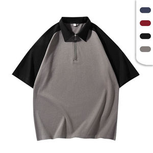Camiseta de Manga Corta para Hombre con Cuello Alto y Cierre de Cremallera, Personalizada con Logotipo Impreso por Transferencia Térmica, 100% Poliéster Tejido, Estilo Casual y Color Sólido - Product Image 6