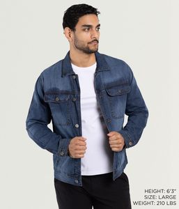 Chaqueta Vaquera para Hombre, Estilo Casual, Cuello Camisero, Manga Regular, Color Sólido, Cierre de Botones, Estilo Otoñal, Corte Estándar - Product Image 1