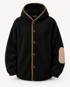 Cardigan sport à capuche surdimensionné en tricot doublé avec fermeture éclair pour homme, décontracté, automne, écologique - Product Image 3