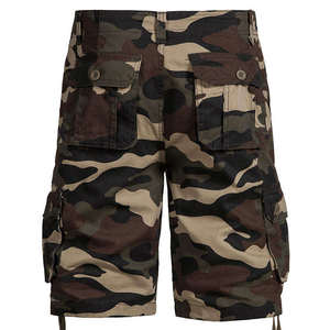 Shorts cargo en coton camouflage pour homme, décontractés, taille mi-haute, avec fermeture boutonnée, respirants, avec poches, style Bermuda - Product Image 2