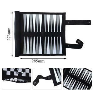 Custom Logo Eco-Friendly Foldable Durable <b>Backgammon</b> <b>Set</b> High Quality Professional Leather Design for Private Label Games - Product Image 4