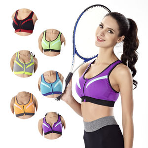 Soutien-gorge de sport personnalisé en tissu doux brossé sans couture, anti-humidité, très extensible, respirant, dos en U, pour le fitness, le yoga, la course et l'entraînement - Product Image 2