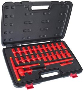 Juego de llaves de trinquete reversibles aisladas de 1000V, 3/8"Dr., 26 piezas/juego. - Product Image 1