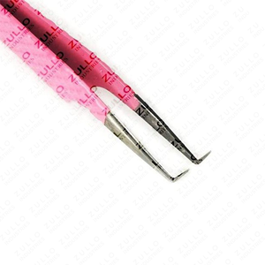 Custom Pink Eyelash Tweezers Set 3 PCS Volume Lash <b>Tools</b> with Metal Case Paper Coated Printed Design - Product Image 5