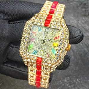 Reloj de Pulsera Cuadrado de Cuarzo con Números Romanos Coloridos de Moda para Hombre, Azul Hielo, Gran Venta 2026, Regalo para Hombre - Product Image 6
