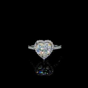 แหวนเพชรรูปหัวใจ VVS เงินแท้ 925 ยอดนิยมสูง เหมาะสำหรับงานหมั้น งานแต่งงาน งานเลี้ยง และเป็นของขวัญ มีจำหน่ายแล้ว - Product Image 3