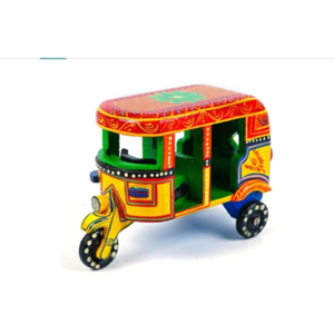 Handmade <b>Wooden</b> Auto Rickshaw Figurine Folk Art Decor Souvenir Gift Freestanding Craft <b>Model</b> - Product Image 1