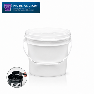 4L <b>Plastic</b> Ink Container with Airtight Lid; Chemical Resistant Pail for Printing Ink Packaging - Product Image 1