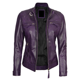 Wholesale Price Women Leather Jacket New Design Top Quality Light Weight Fashion Leather Jacket for Women - Product Image 3