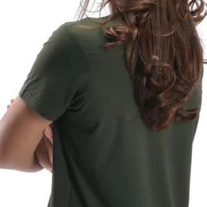 Camiseta Deportiva para Mujer, Color Oliva, Transpirable, de Secado Rápido, Ligera, para Gimnasio, Fitness, Entrenamiento, Running, Ropa Deportiva - Product Image 5