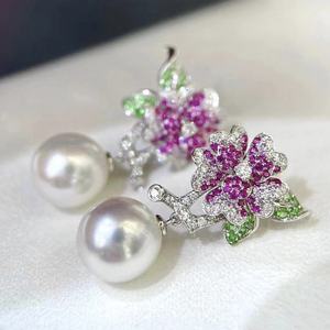 Nouvelles boucles d'oreilles pendantes en argent pur 925, 12-13 mm, épaisses, dorées, polyvalentes, exquises, 12 perles dorées, boucles d'oreilles pendantes de base - Product Image 2