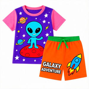 Conjunto de Ropa Casual de Verano para Niños, Camiseta y Pantalones Cortos, Transpirable y Ligero, Ropa Infantil de Dos Piezas, Talla Personalizada, Producción al por Mayor - Product Image 3