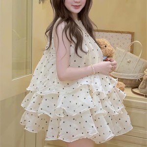 Ensemble élégant à fleurs, col halter, sans manches, au-dessus du genou, pour femmes, tenue décontractée d'été, polyester/coton - Product Image 2
