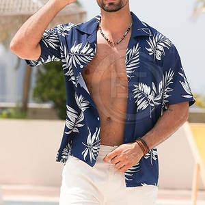 Camiseta Hawaiana de Color Personalizado, Transpirable, Ecológica, 100% Algodón, Manga Corta, Corte Regular, para Hombre - Product Image 2