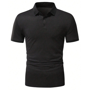 ซัพพลายเออร์ที่ดีที่สุด เสื้อโปโลสีดำล้วนรุ่นใหม่ ขายดี ผลิตภัณฑ์เสื้อผ้าสตรีทแวร์ผู้ชาย บริการ OEM ซักเครื่องได้ - Product Image 1