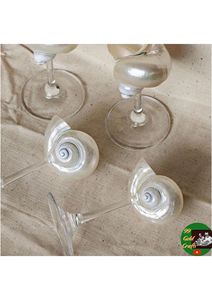 Verre à vin élégant en forme de coquillage, fait main, style côtier haut de gamme, décoration de table et service de boissons - Product Image 6